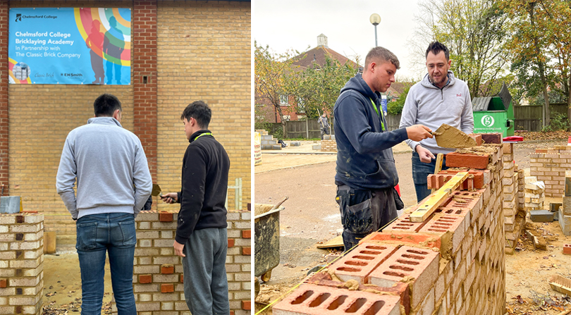 Chelmsford College Partner with Classic Brick Company to Build Bricklayers' Futures
